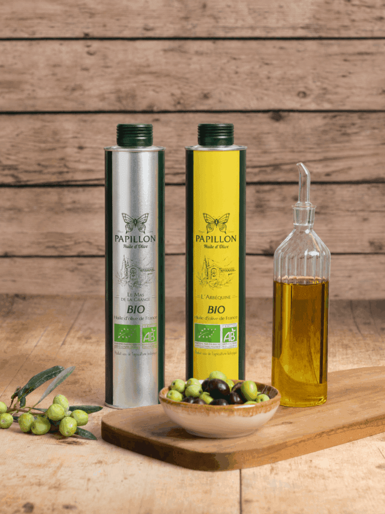 Deux bouteilles de 50cl d’huile d’olive bio Papillon